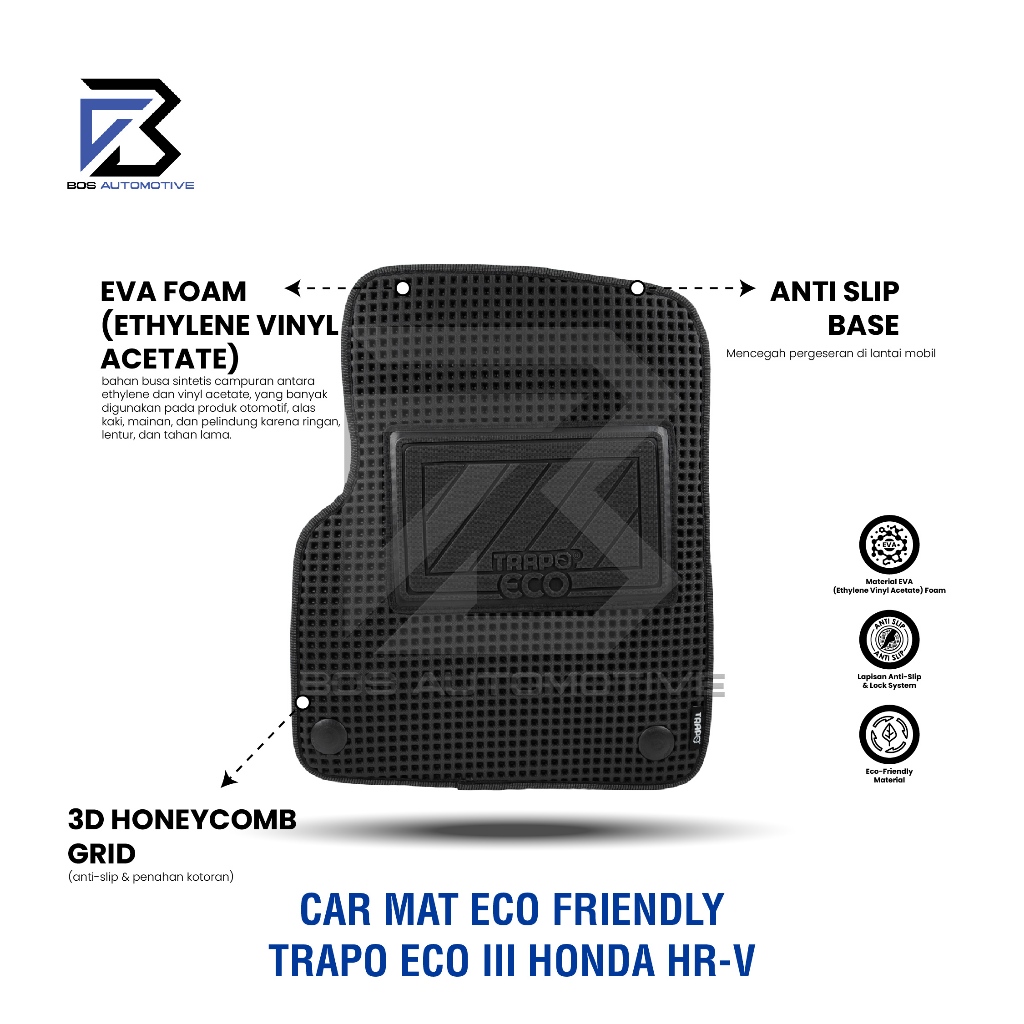 Karpet Mobil HONDA HRV HR-V 2022 - Sekarang Car Mats Premium Trapo Eco III Original - foto-produk-3
