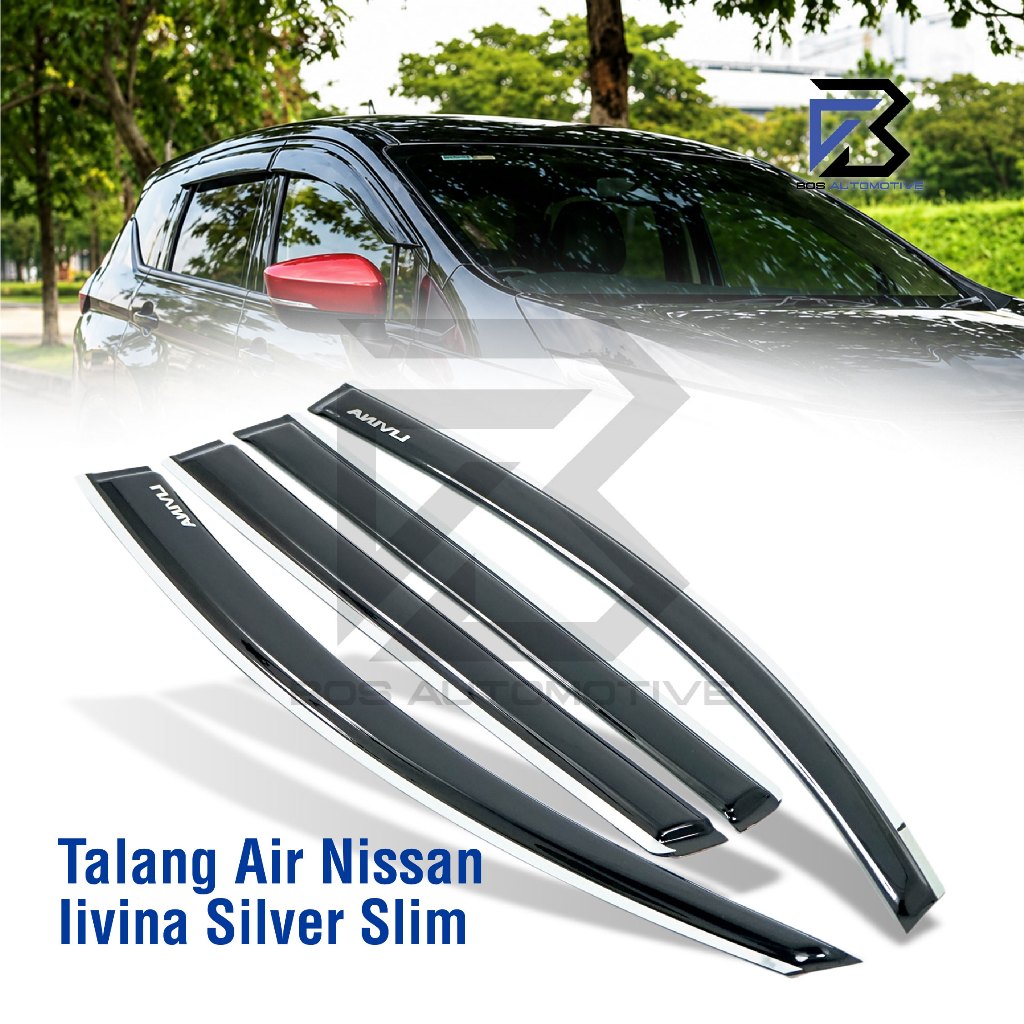 Talang Air Pintu Mobil List Silver Nissan Grand Livina 2007 - 2018 Model Slim 4 Pintu - foto-produk-4