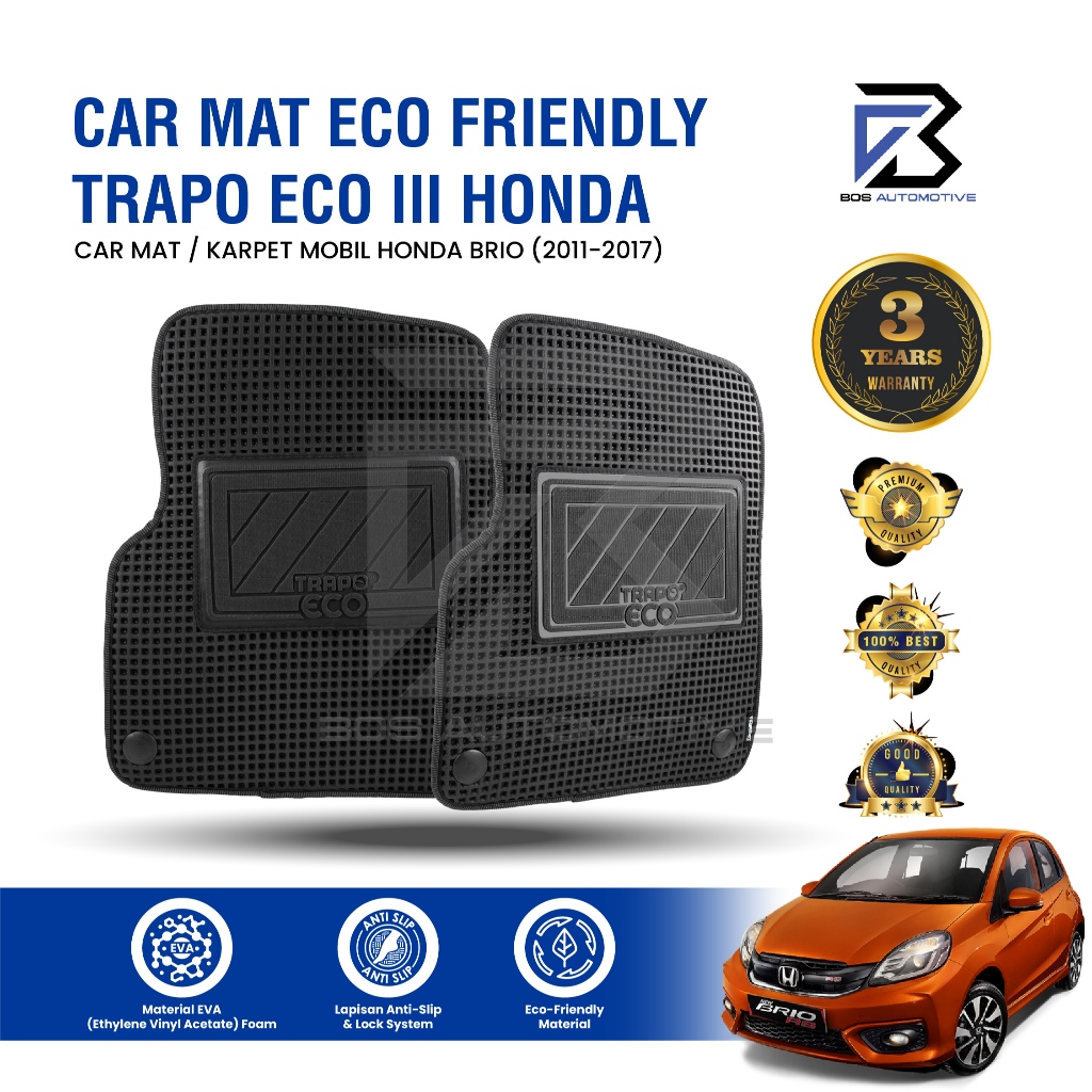 Karpet Mobil Honda Brio (2011 - 2017) Fullset Premium Anti Slip - Car Mats Trapo Eco III Original