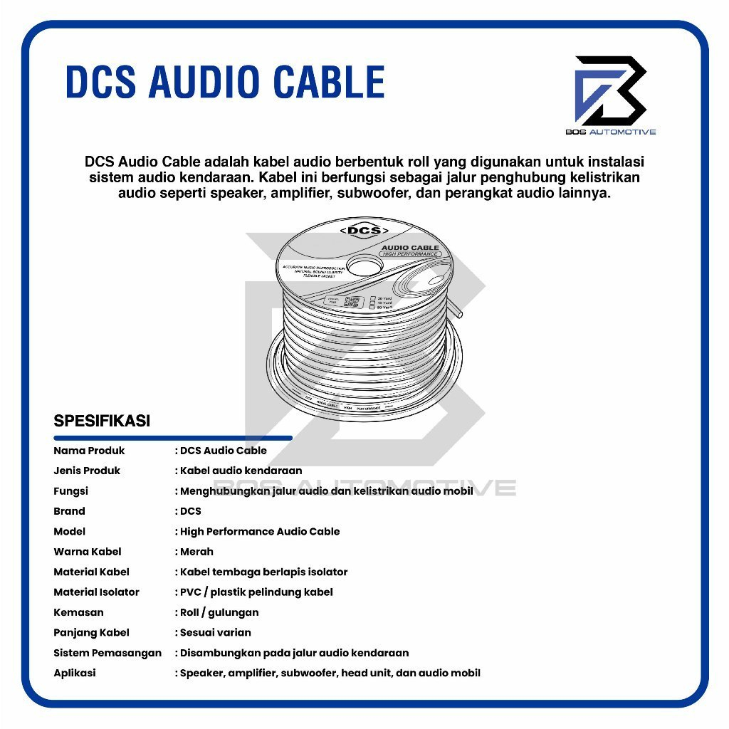 [DCS] Kabel Power Audio Mobil 8 AWG / Kabel Speaker / Kabel Setrum / 37 Meter - 40 Yard - foto-produk-2