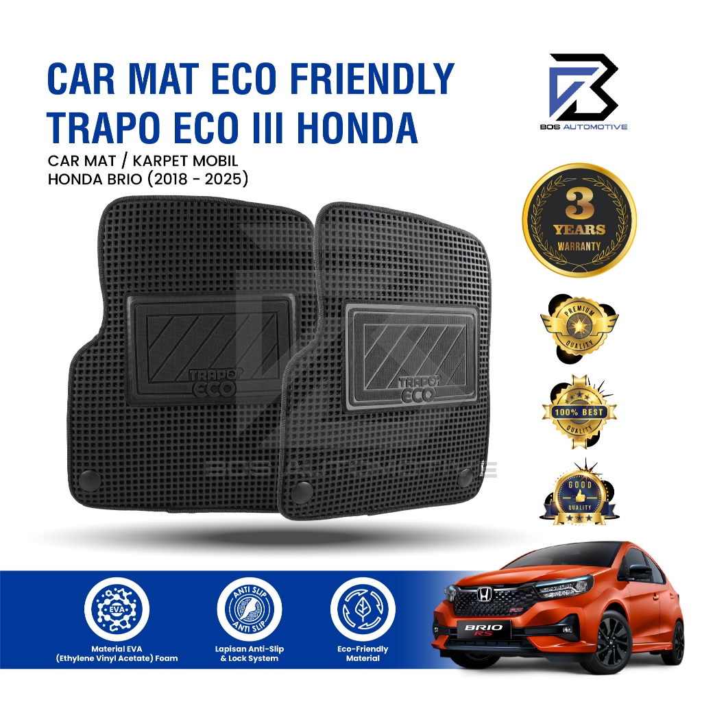 Karpet Mobil Honda Brio (2018- Sekarang) Fullset Premium Anti Slip - Car Mats Trapo Eco III Original