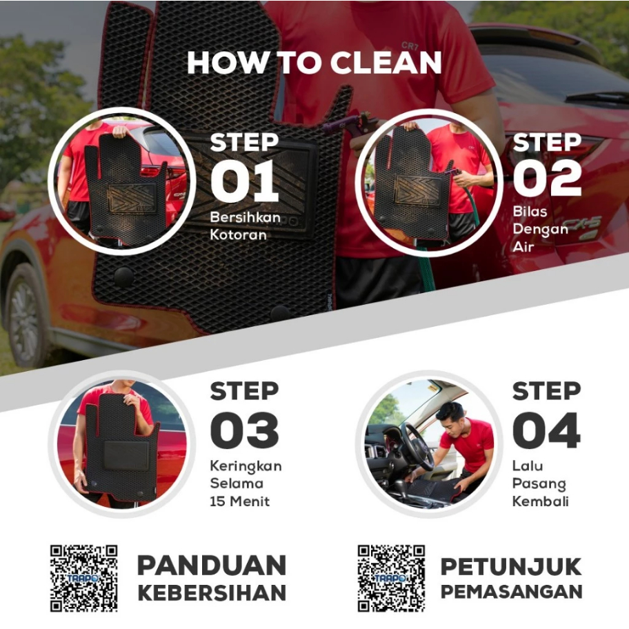 Karpet Mobil HYUNDAI STARGAZER CARTENZ (2025 - Sekarang) Fullset Anti Slip - Car Mats Trapo Eco III Original - foto-produk-6