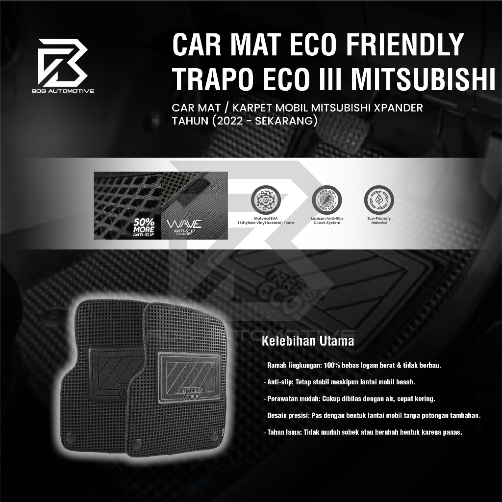 Karpet Mobil MITSUBISHI XPANDER 2022 - Sekarang Car Mats Premium Trapo Eco III Original - foto-produk-4