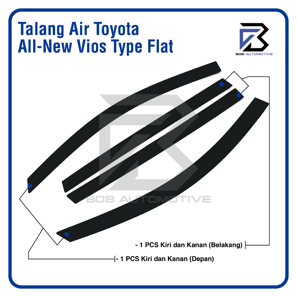 Talang Air Pintu Mobil Toyota All New Vios 2013 â€“ 2021 Model Flat 4 Pintu - foto-produk-4