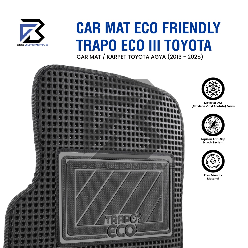 Karpet Mobil Toyota Agya (2013-Sekarang) - Karpet Mobil Fullset Premium Anti Slip - Carmat Trapo Eco III Original - foto-produk-1