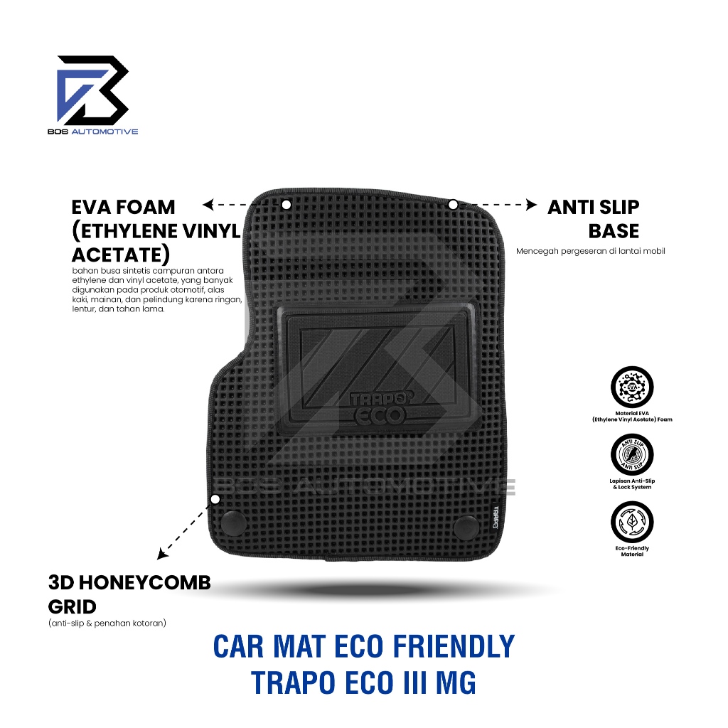 Karpet Mobil MG 4 EV (2023 - Sekarang) Fullset Premium Anti Slip - Car Mats Trapo Eco III Original - foto-produk-3