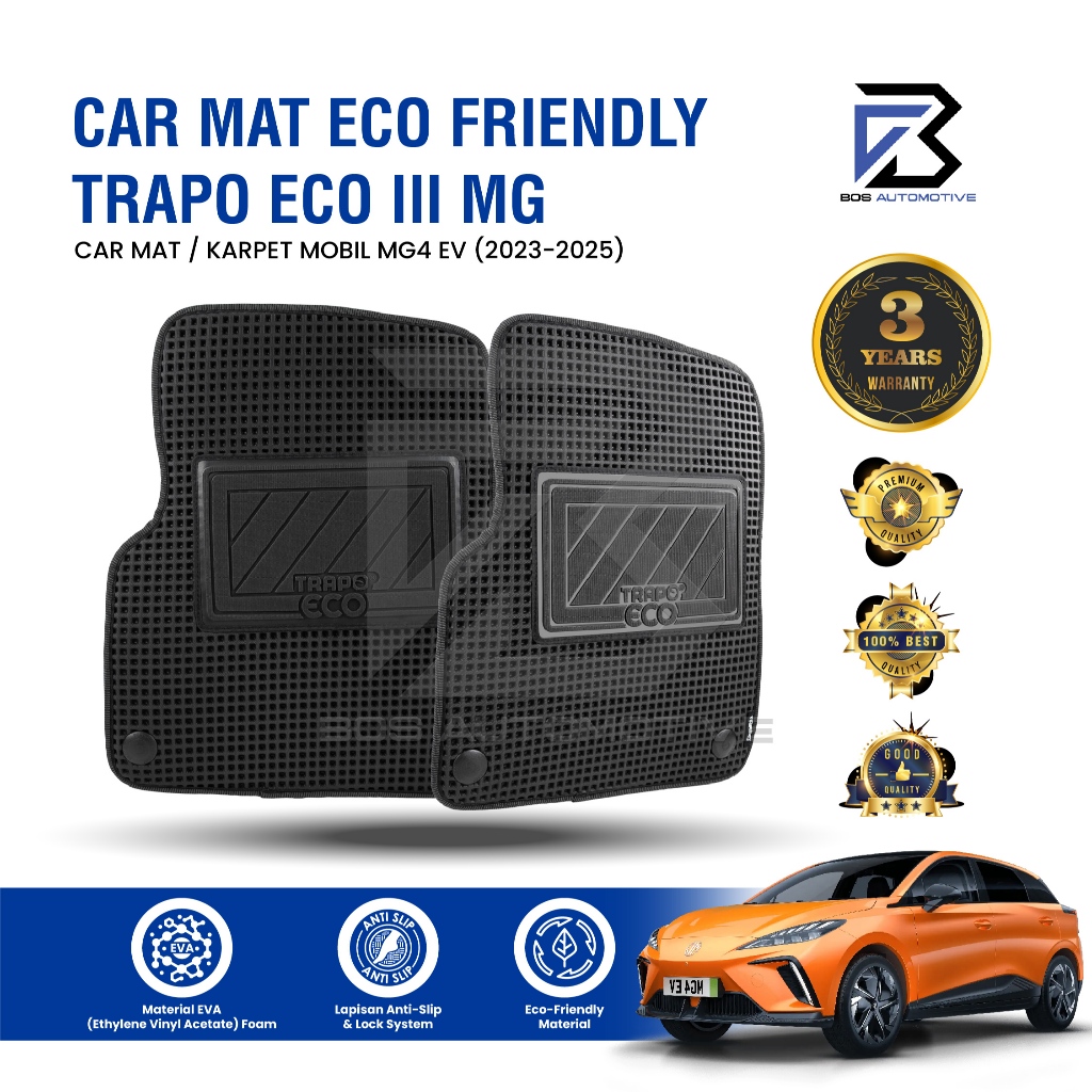 Karpet Mobil MG 4 EV (2023 - Sekarang) Fullset Premium Anti Slip - Car Mats Trapo Eco III Original - foto-sampul