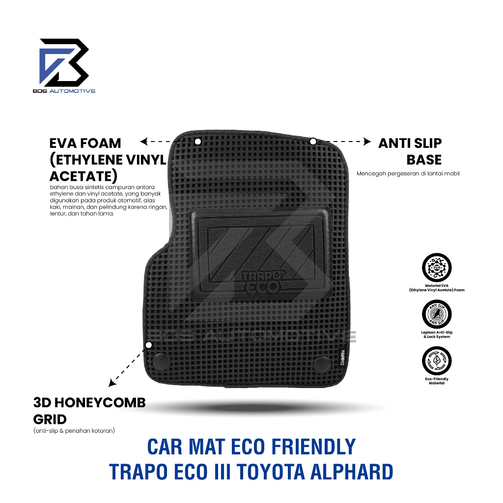 Karpet Mobil TOYOTA ALPHARD 2.5 G CVT 2023 - Sekarang Car Mats Premium Trapo Eco III Original - foto-produk-3