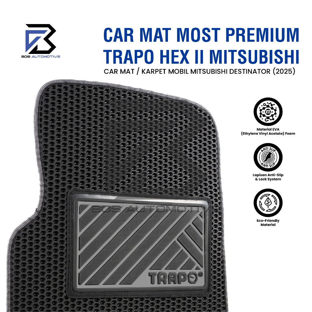 Karpet Mobil MITSUBISHI DESTINATOR (2025 - Sekarang) - Karpet Mobil Fullset Premium Anti Slip - Car Mats Trapo Hex II Original - foto-produk-1