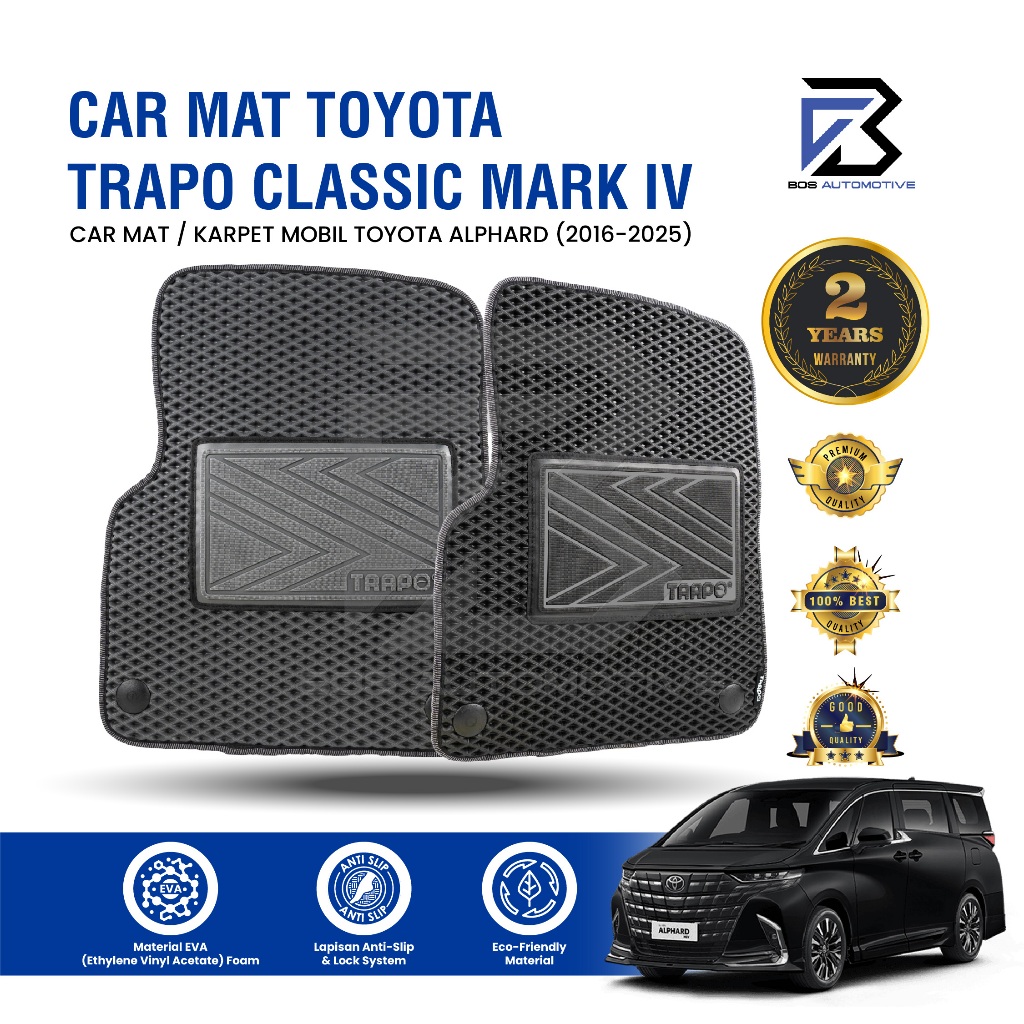 Karpet Mobil TOYOTA ALPHARD (2016 - Sekarang) Fullset Premium Anti Slip - Carmat Trapo Classic Mark IV Original