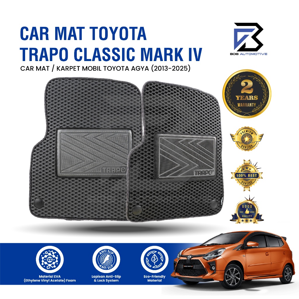 Karpet Mobil TOYOTA AGYA (2013 - Sekarang) Fullset Premium Anti Slip - Carmat Trapo Classic Mark IV Original - foto-sampul