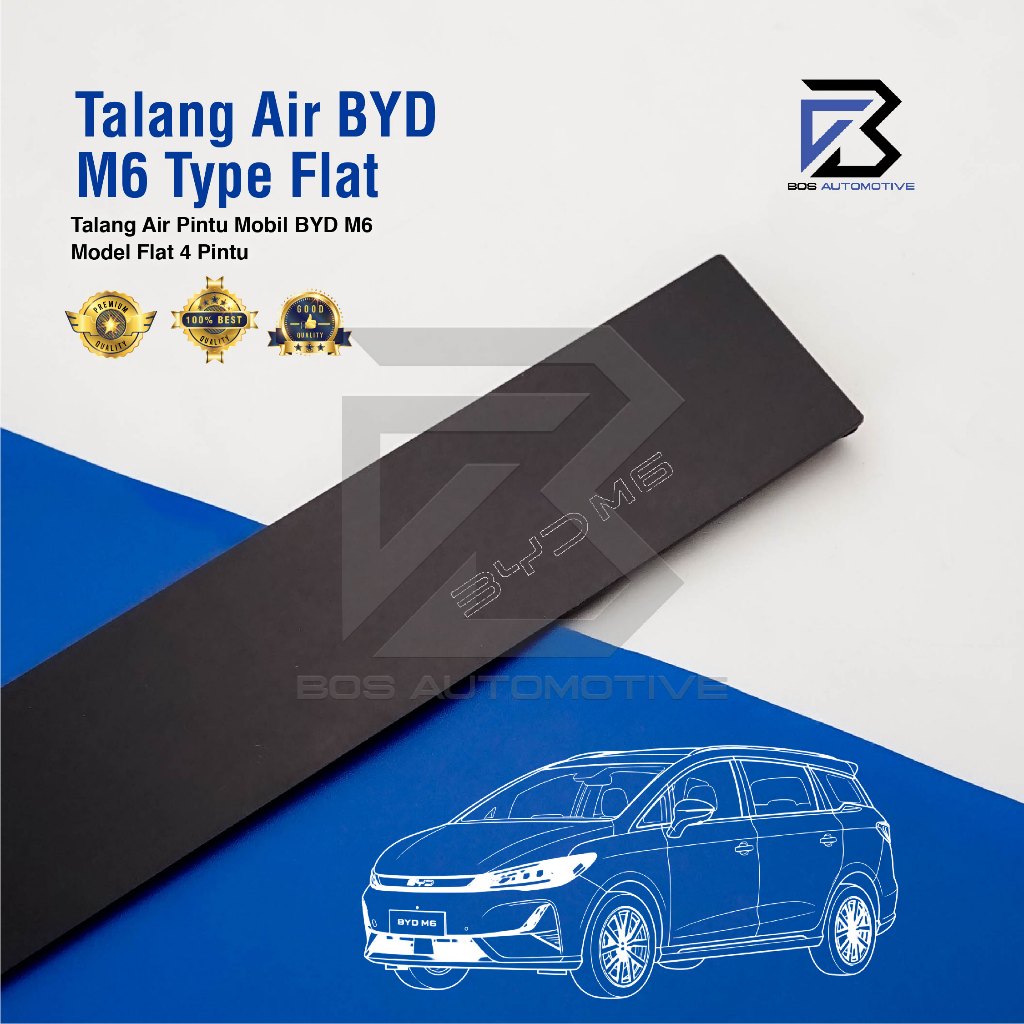 Talang Air Pintu Mobil BYD M6 2024 - 2026 Model Flat Rata 4 Pintu