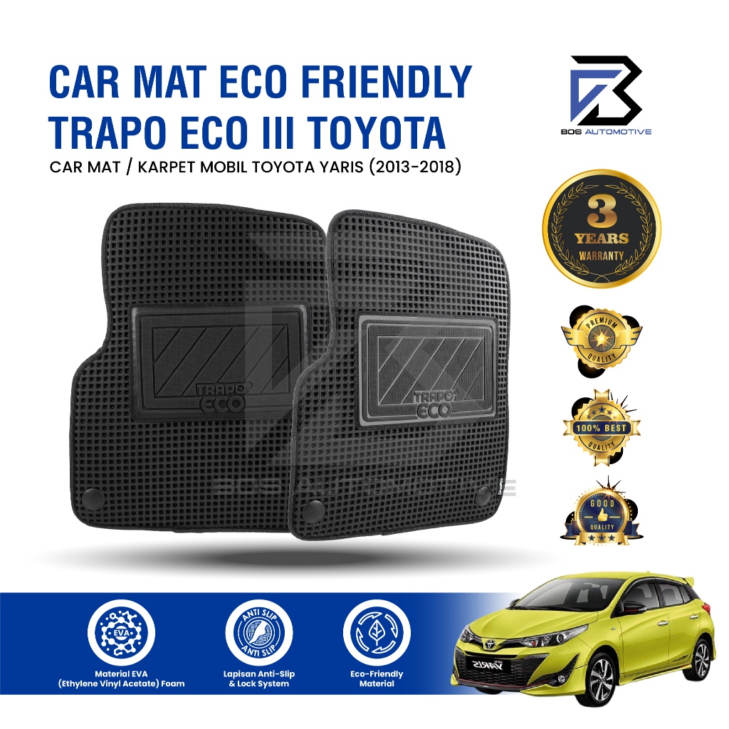 Karpet Mobil Toyota Yaris (2013 - 2018) Fullset Premium Anti Slip - Car Mats Trapo Eco III Original