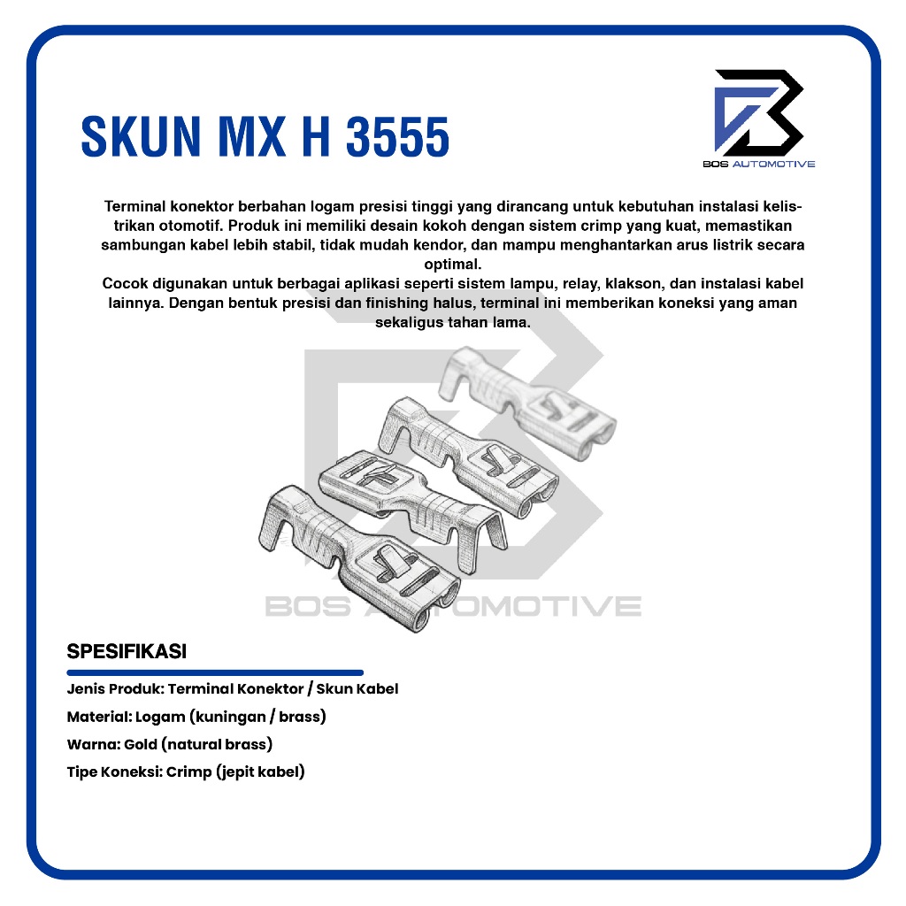 MX Terminal Skun Gepeng Cewek H3555 Female Konektor Kabel Original - foto-produk-2