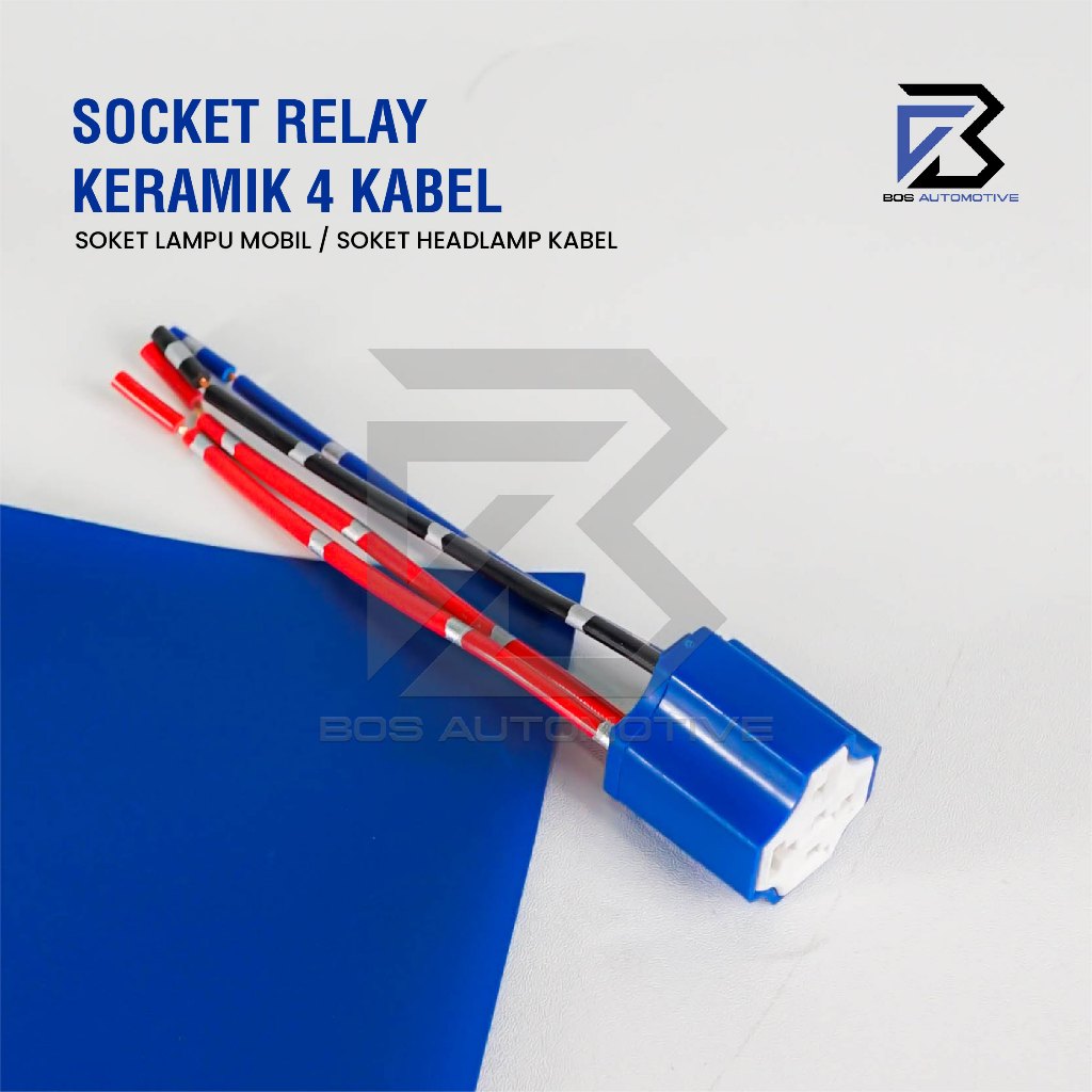 Socket Cable Relay Ceramic / Soket kabel Rumah Relay Keramik Kaki 4 Pin Untuk Klakson & Lampu (4 Kabel) - foto-produk-4
