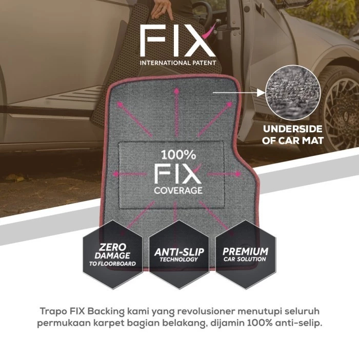Karpet Mobil HYUNDAI PALISADE SIGNATURE 2021- Sekarang Fullset Premium Anti Slip - Sekarang Car Mats Premium TRAPO HEX II Original - foto-produk-6