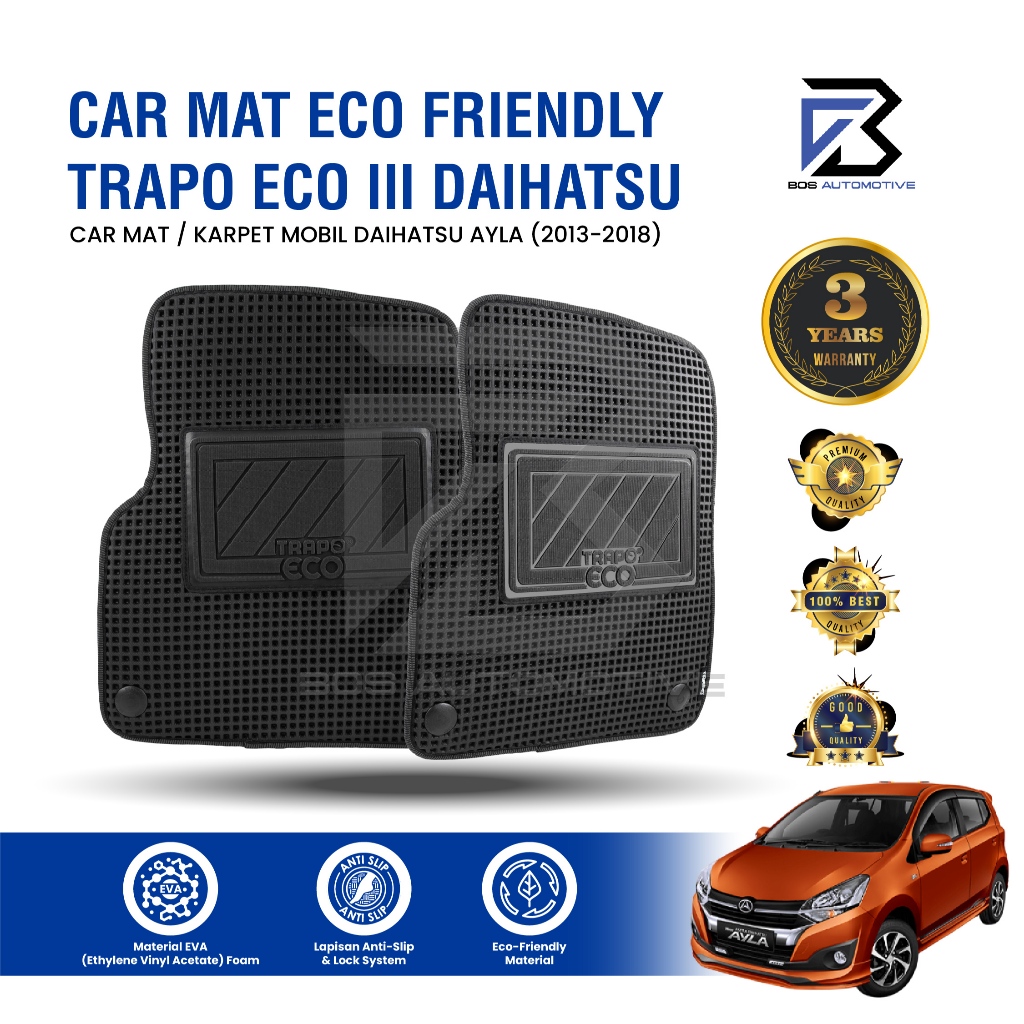 Karpet Mobil Daihatsu Ayla 2013 - 2018  Fullset Premium Anti Slip - Car MatsTrapo Eco III Original