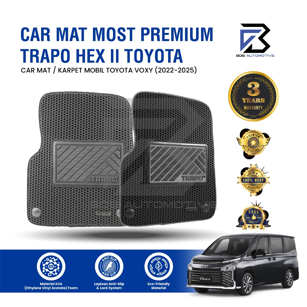 Karpet Mobil TOYOTA VOXY (2022 - Sekarang) - Karpet Mobil Fullset Premium Anti Slip - Carmat Trapo Hex II Original - foto-sampul