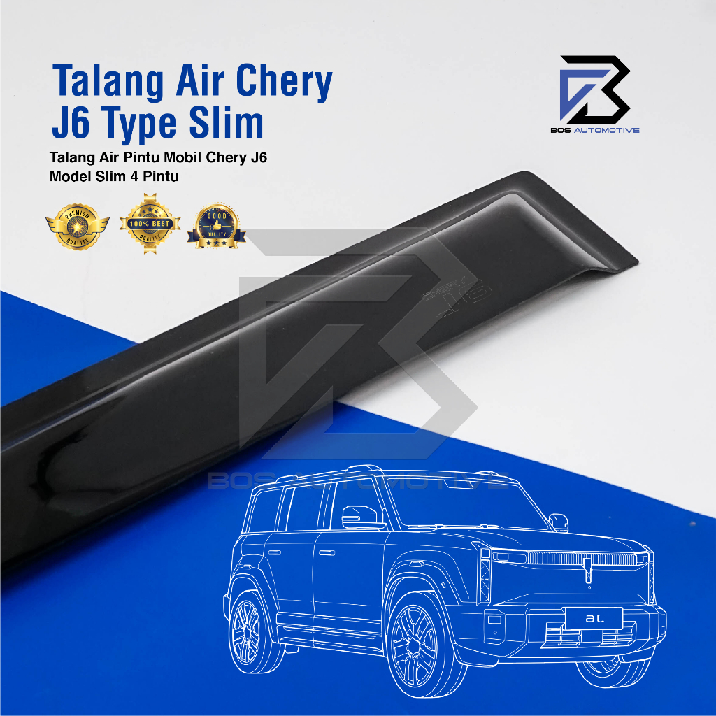 Talang Air Pintu untuk Mobil Chery J6 2024 â€“ 2025 Model Slim 4 Pintu - foto-sampul