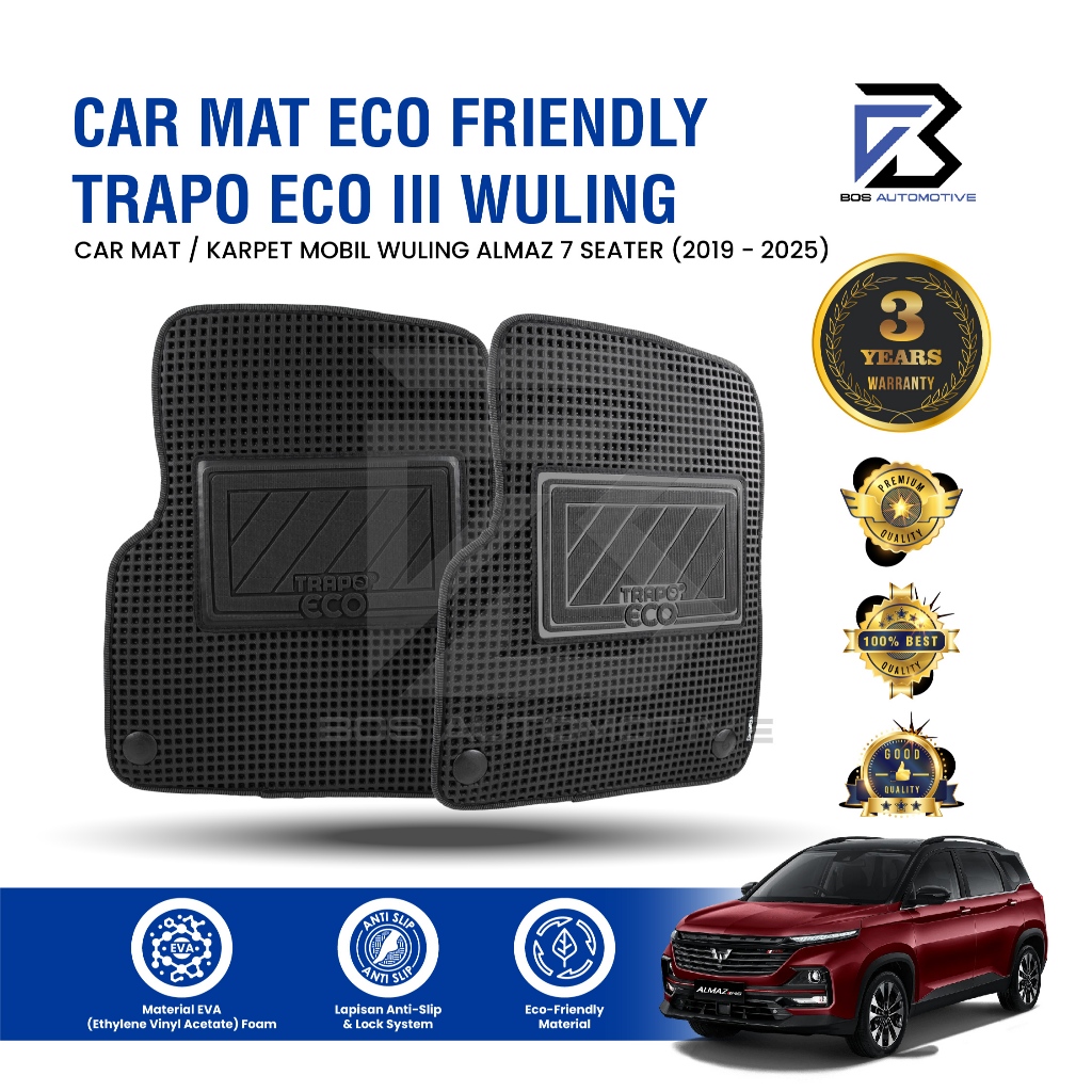 Karpet Mobil Wuling Almaz 7 Seater (2019-Sekarang) Fullset Premium Anti Slip - Carmat Trapo Eco III Original