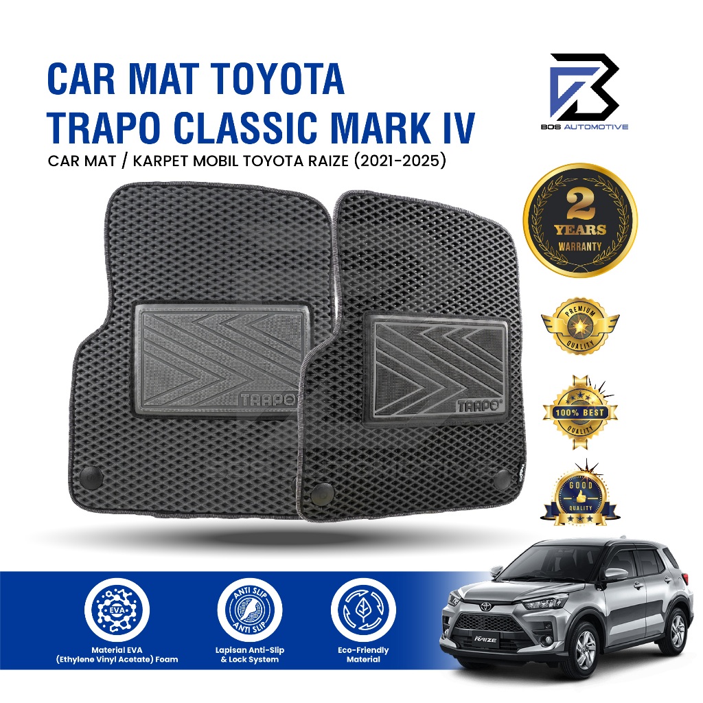 Karpet Mobil TOYOTA RAIZE (2021 - Sekarang) Fullset Premium Anti Slip - Car Mats Trapo Classic Mark IV Original - foto-sampul