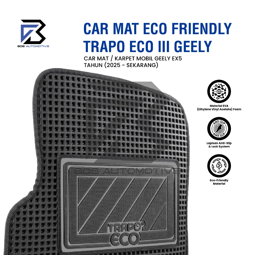 Karpet Mobil GEELY EX5 (2025 - Sekarang) Fullset Premium Anti Slip - Car Mats Trapo Eco III Original - foto-produk-1