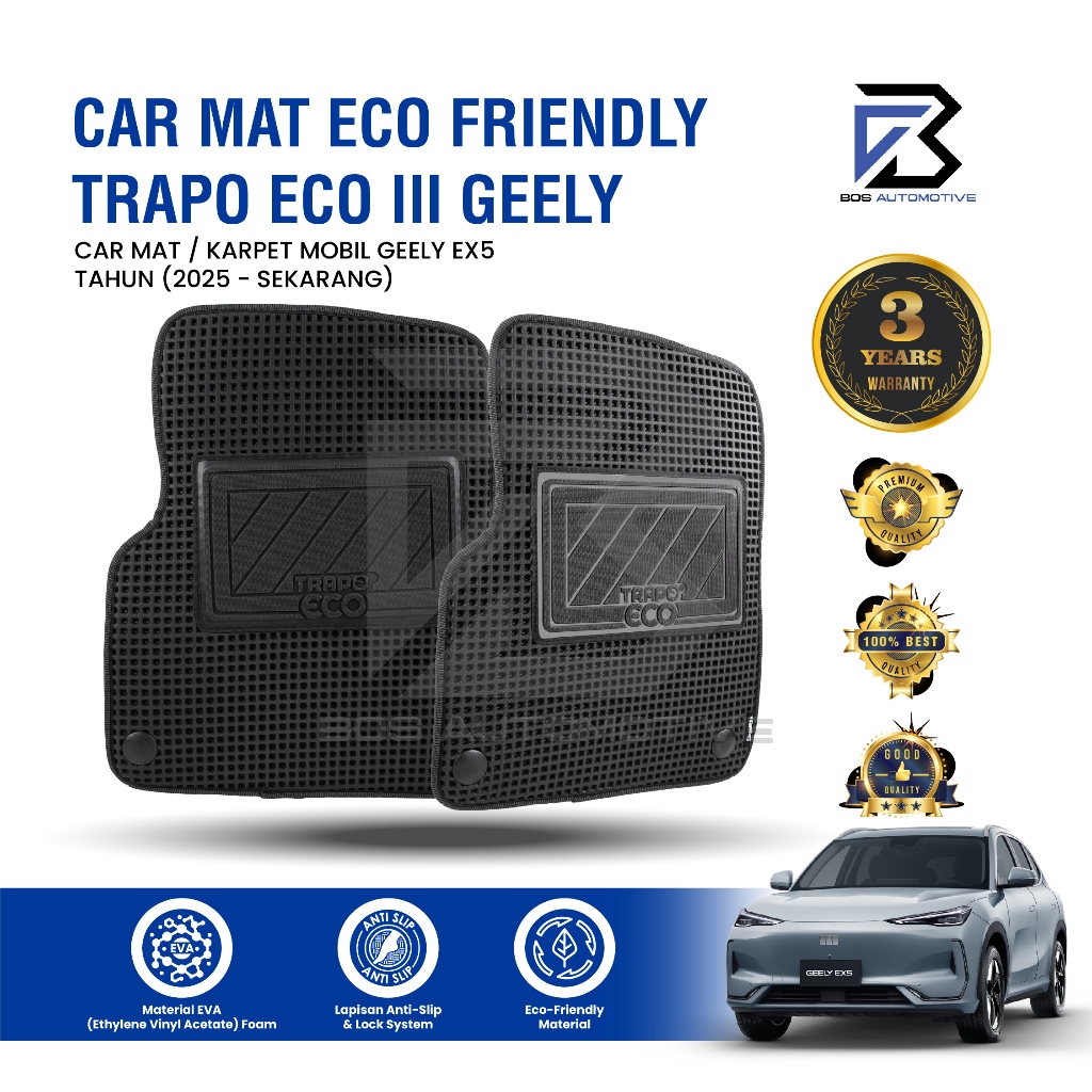 Karpet Mobil GEELY EX5 (2025 - Sekarang) Fullset Premium Anti Slip - Car Mats Trapo Eco III Original - foto-sampul