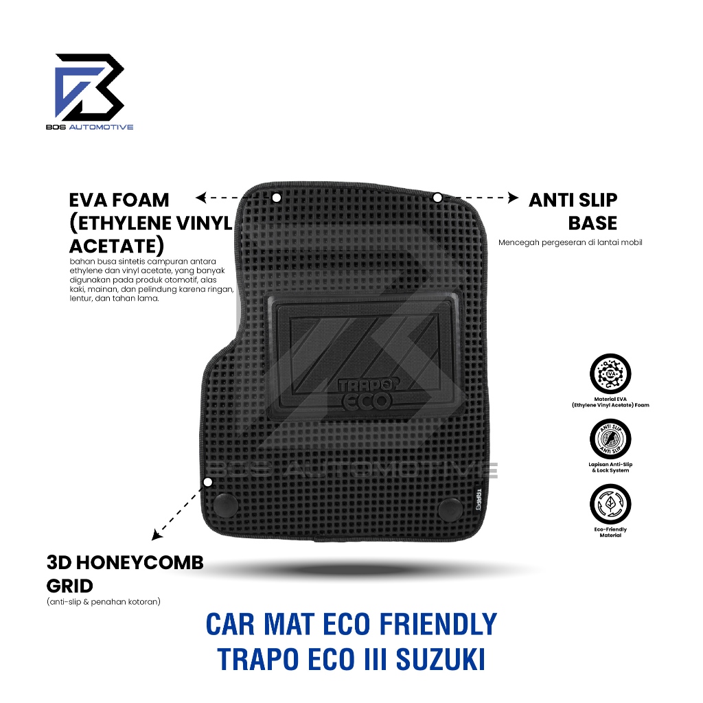 Karpet Mobil Suzuki Ertiga (2012 - Sekarang) - Karpet Mobil Fullset Premium Anti Slip - Carmat Trapo Eco III Original - foto-produk-3