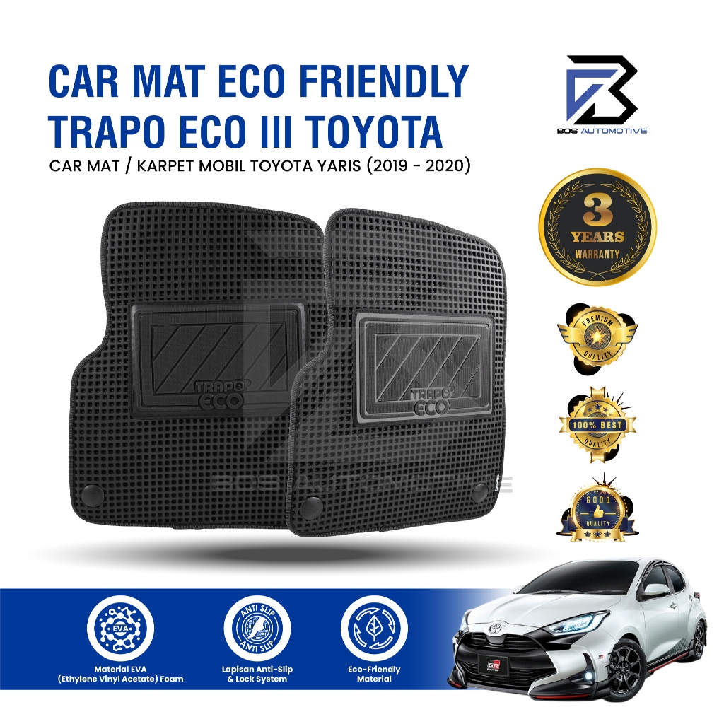 Karpet Mobil Toyota Yaris (2019 - Sekarang) Fullset Premium Anti Slip - Car Mats Trapo Eco III Original