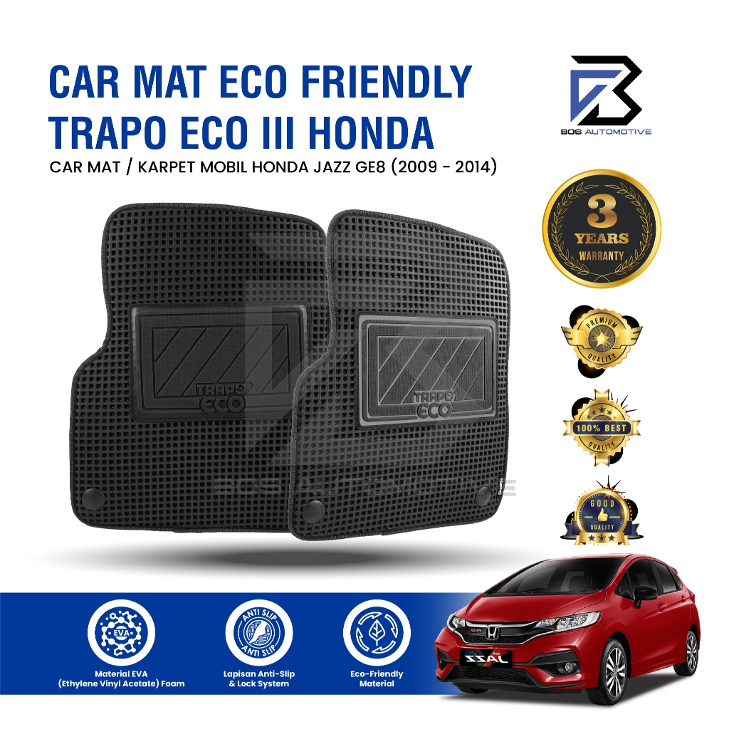 Karpet Mobil HONDA JAZZ GE8 (2009-2014) Fullset Premium Anti Slip - Car Mats Trapo Eco III Original - foto-sampul