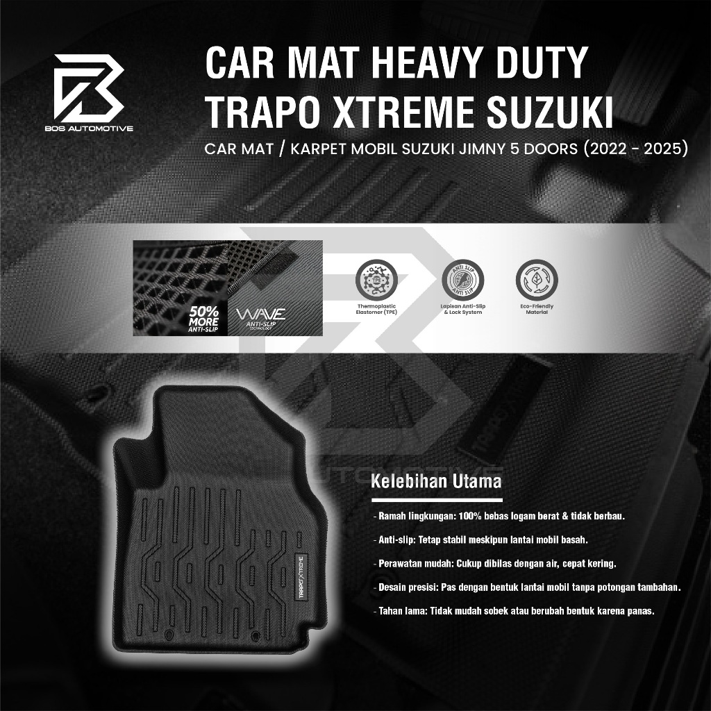 Karpet Mobil SUZUKI JIMNY 5 Doors (2024 - Sekarang) - Car Mats Premium Trapo 3D Xtreme Original - foto-produk-4