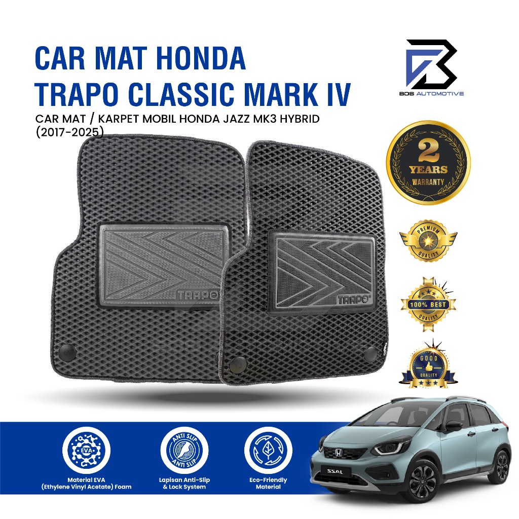 Karpet Mobil HONDA JAZZ MK3 Hybrid (2017 - Sekarang) - Karpet Mobil Fullset Premium Anti Slip - Carmat Trapo Classic Mark IV Original - foto-sampul