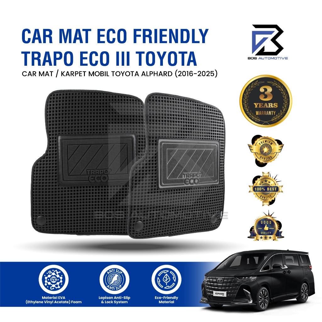 Karpet Mobil Toyota Alphard (2016 - Sekarang) Fullset Premium Anti Slip - Carmat Trapo Eco III Original - foto-sampul