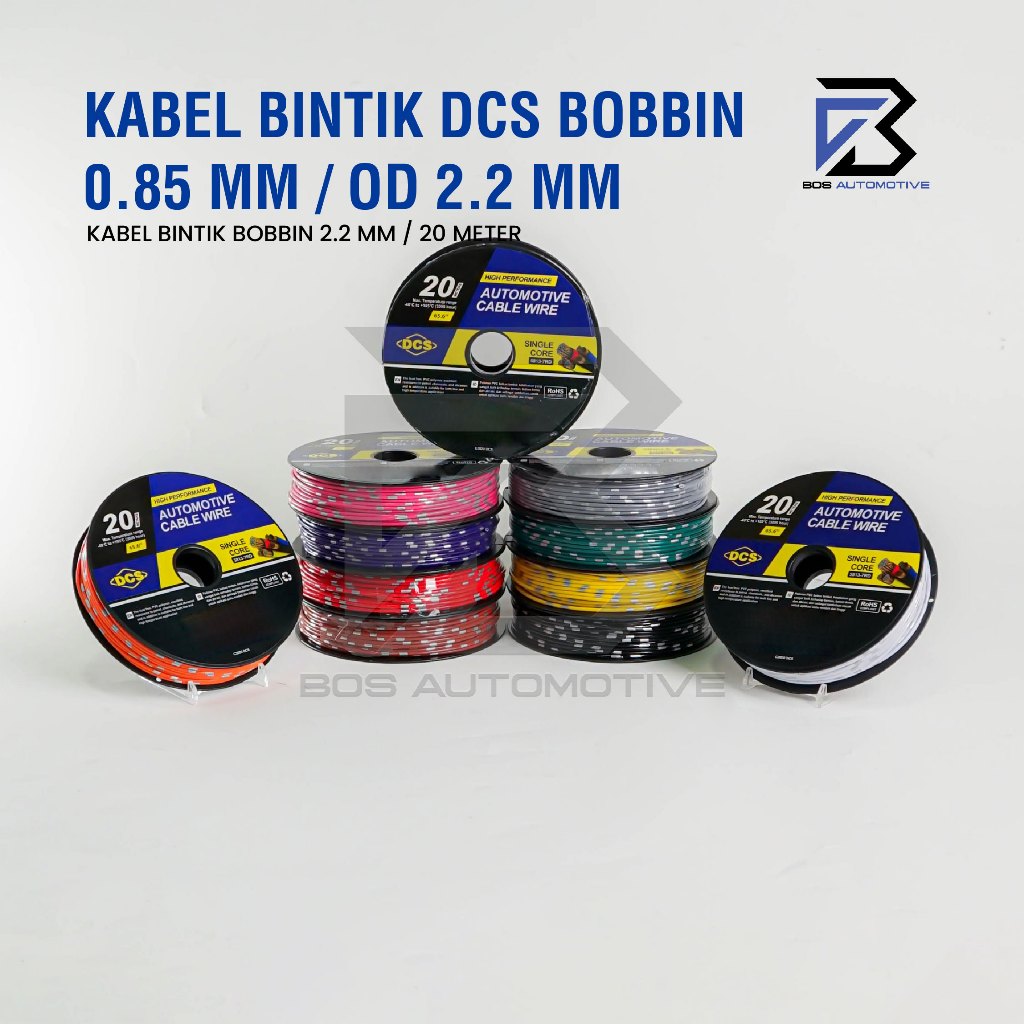 Kabel Bintik 0.85MM x 20M DCS Kabel Otomotif Body Mobil Motor Serabut Tembaga (BOBIN) - foto-produk-1