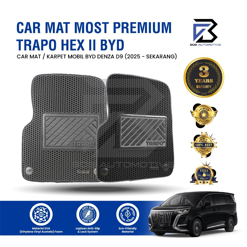 Karpet Mobil BYD DENZA D9 2025 - Sekarang Car Mats Premium TRAPO HEX II Original - foto-sampul