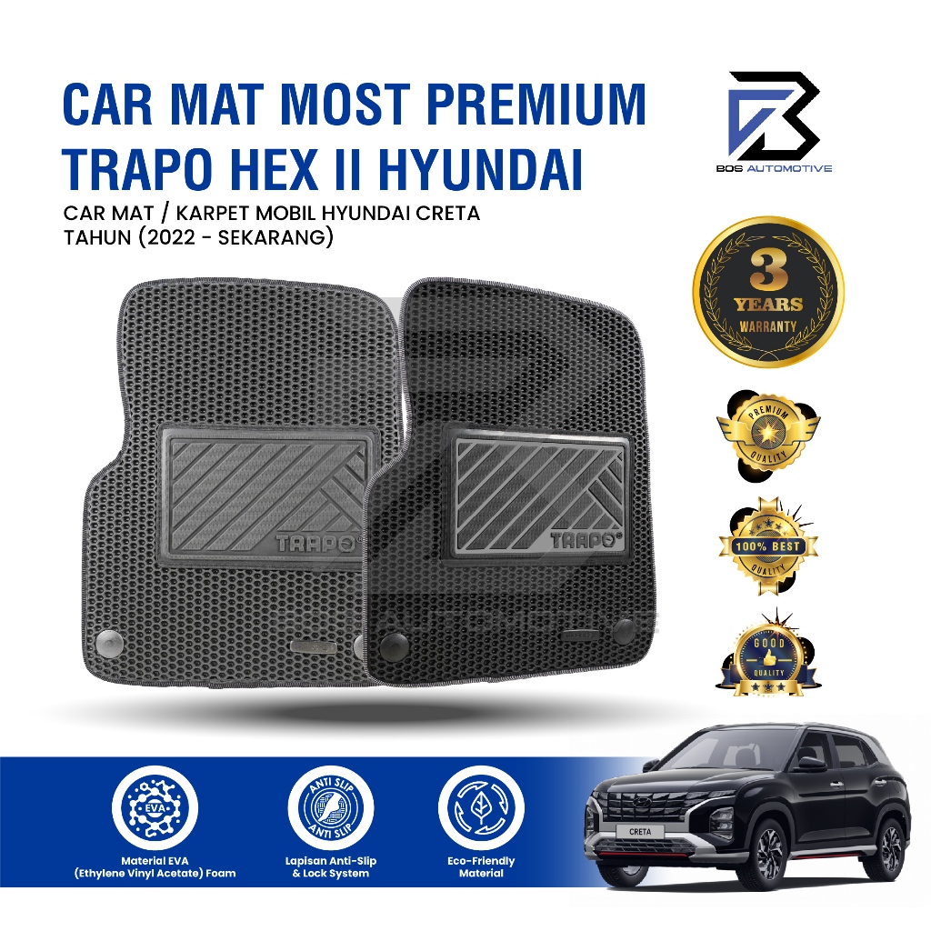 Karpet Mobil HYUNDAI CRETA (2022 - Sekarang) Fullset Premium - Car Mats Trapo Hex II Original