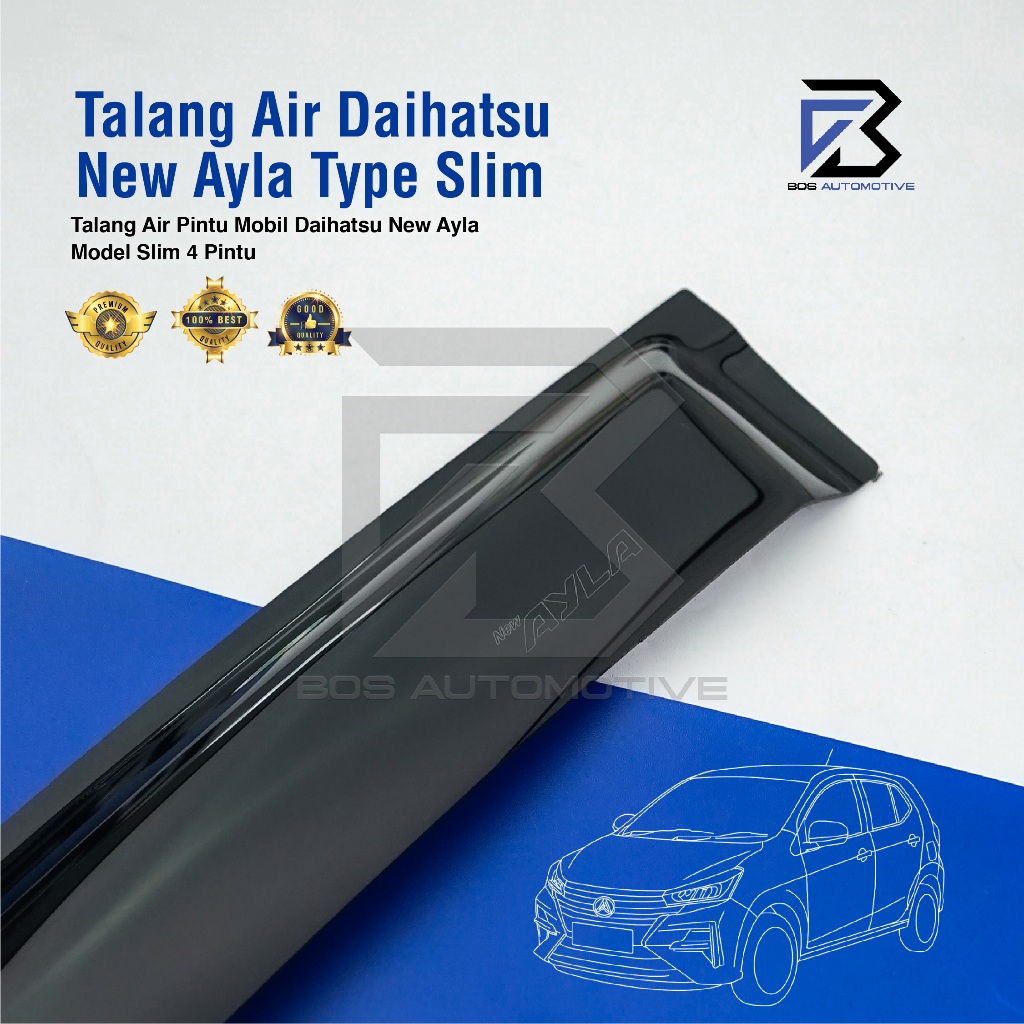 Talang Air Pintu Mobil Daihatsu New Ayla 2022 - 2023 Model Slim 4 Pintu