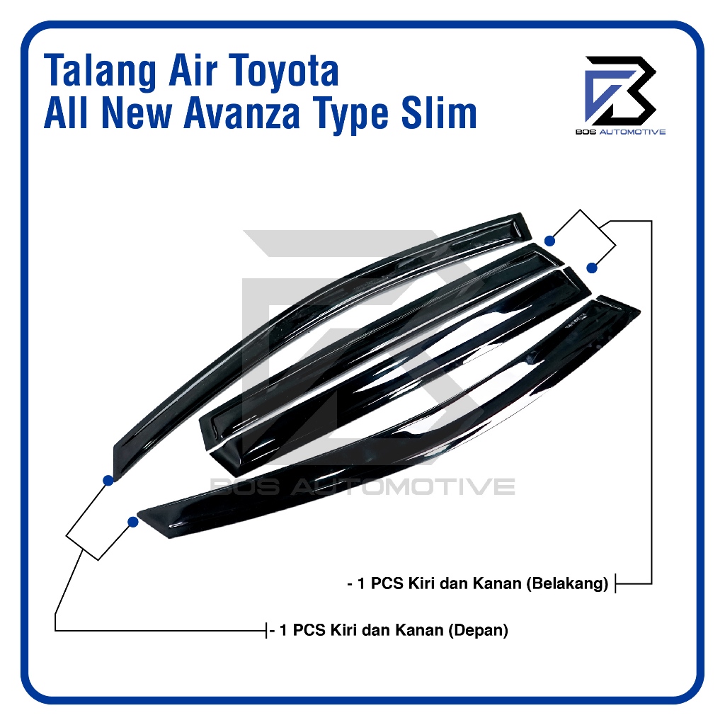 Talang Air Pintu Mobil Toyota All New Avanza 2011 â€“ 2014 Model Slim 4 Pintu - foto-produk-3