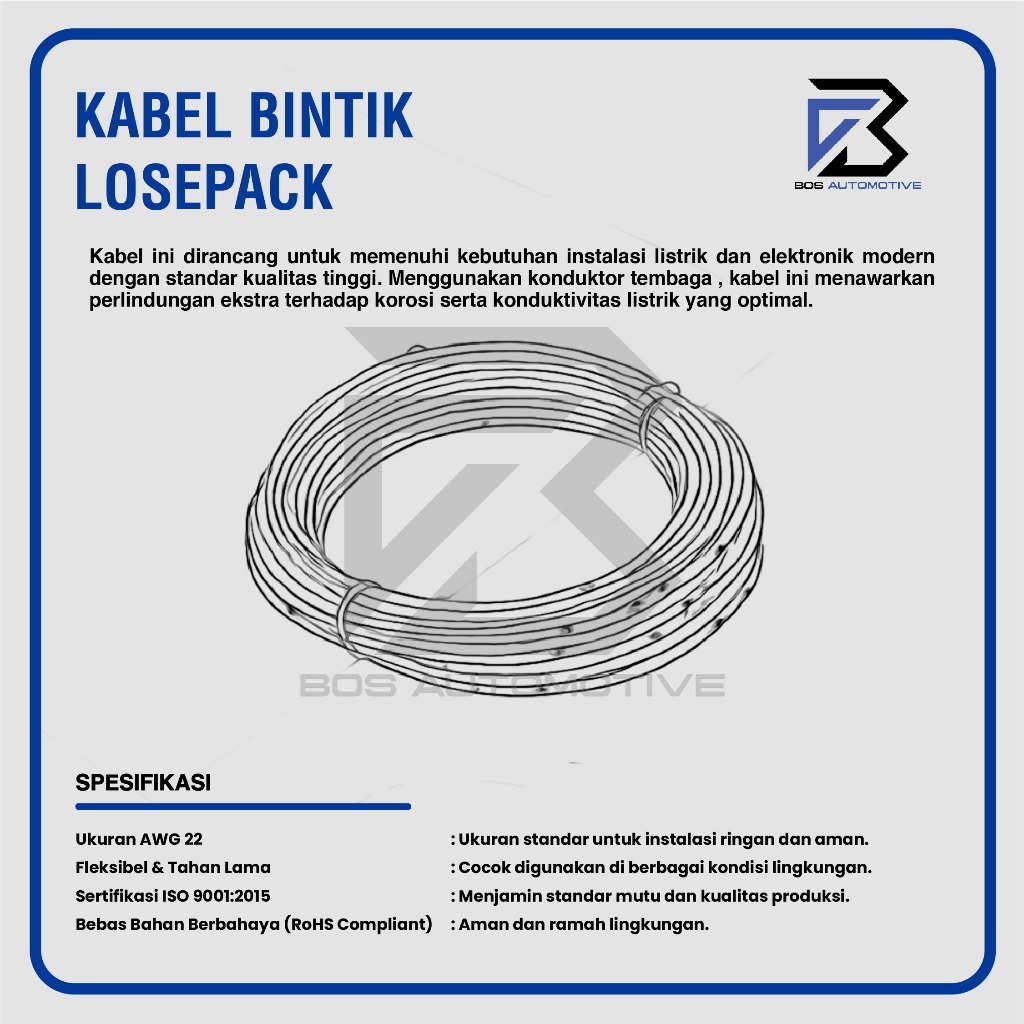 Kabel Bintik AVSS 0.85MM x 5M Kabel Otomotif Body Mobil Motor Serabut Tembaga - foto-produk-2
