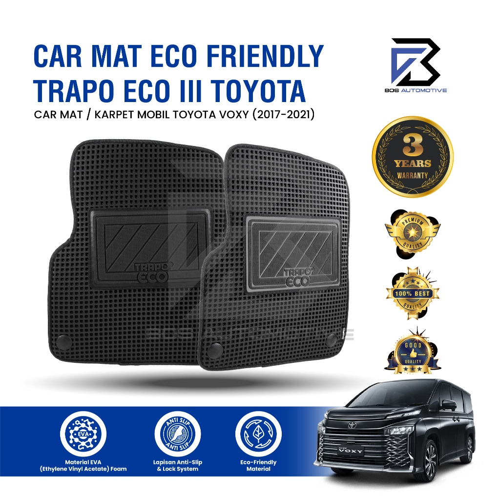 Karpet Mobil Toyota Voxy (2017 - Sekarang) Fullset Premium Anti Slip - Car Mats Trapo Eco III Original - foto-sampul