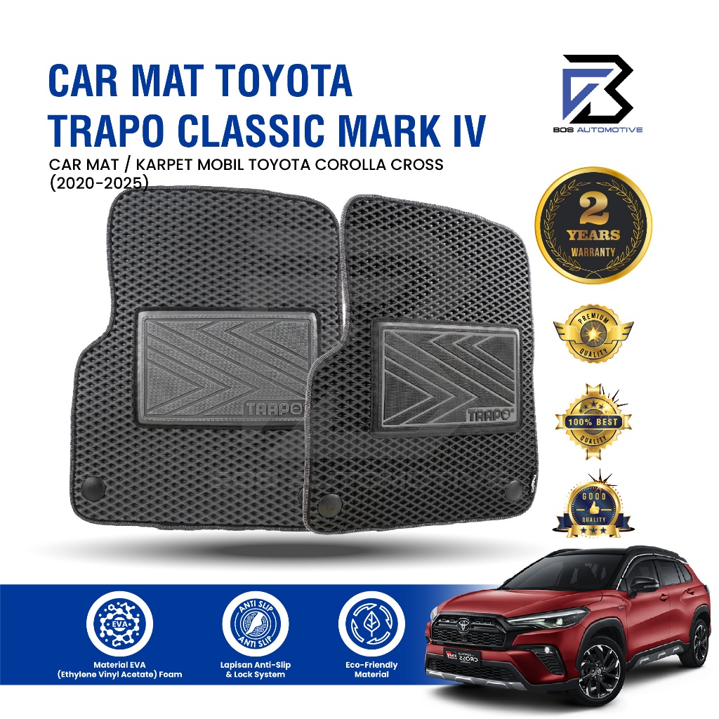 Karpet Mobil TOYOTA COROLLA CROSS (2020 - Sekarang) Fullset Premium Anti Slip - Carmat Trapo Classic Mark IV Original - foto-sampul