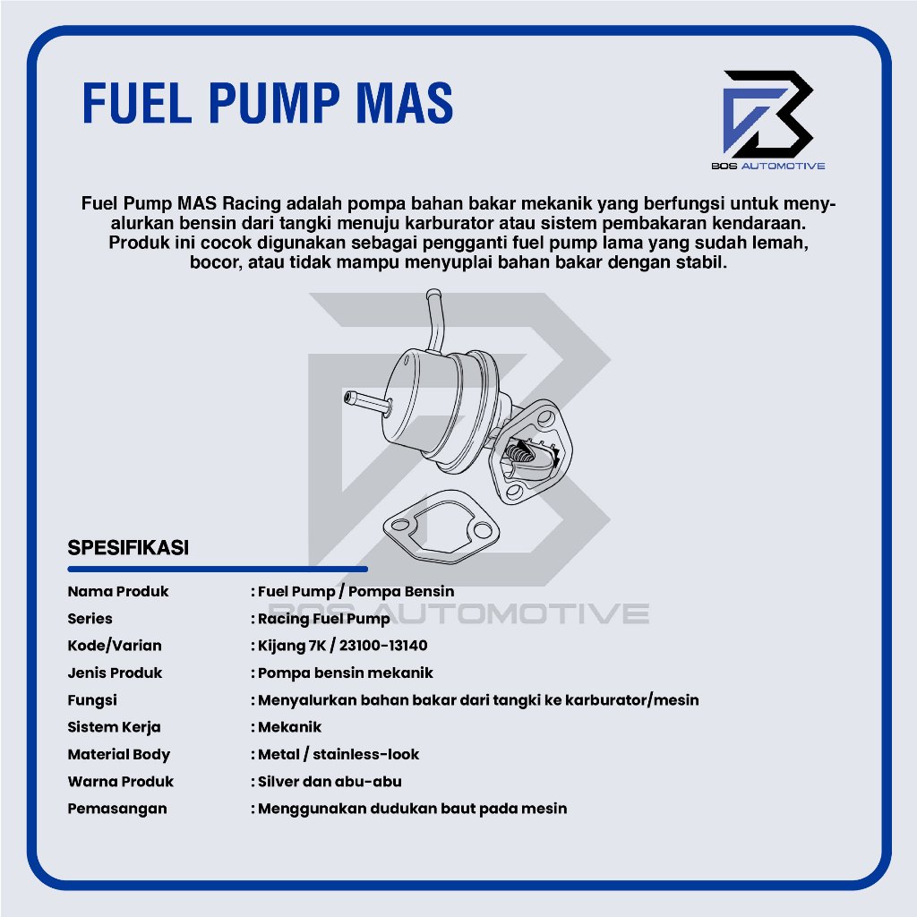 Fuel Pump Mekanik MAS Toyota Kijang 7K Karburator 13140 Pompa Bensin High Quality Mechanical Fuel Pump - foto-produk-2