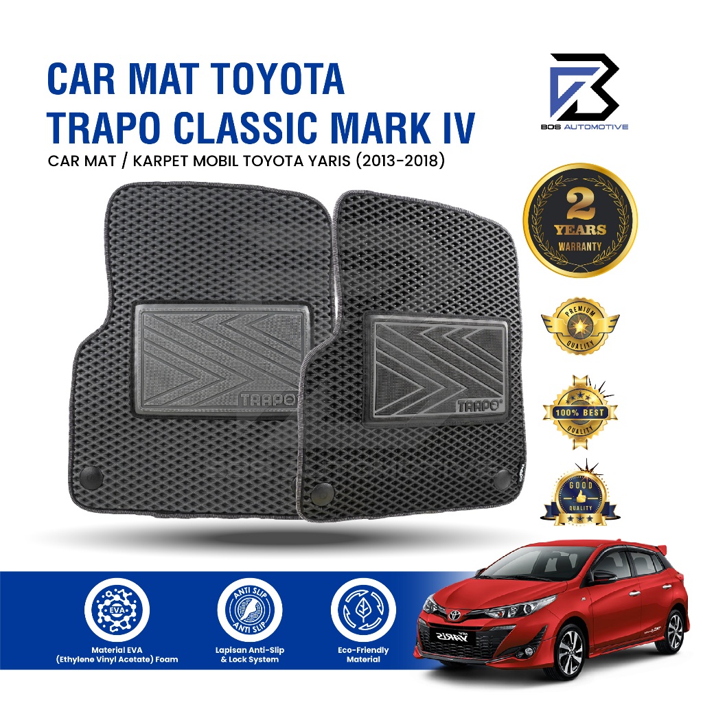 Karpet Mobil TOYOTA YARIS (2013 - 2018) - Karpet Mobil Fullset Premium Anti Slip - Carmat Trapo Classic Mark IV Original - foto-sampul