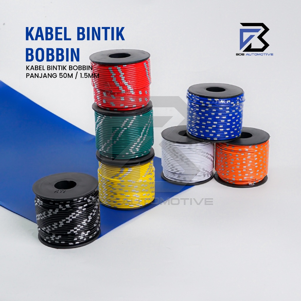 Kabel Bintik AVSS 1.5MM x 50M Kabel Otomotif Body Mobil Motor Serabut Tembaga (Bobin) - foto-produk-1