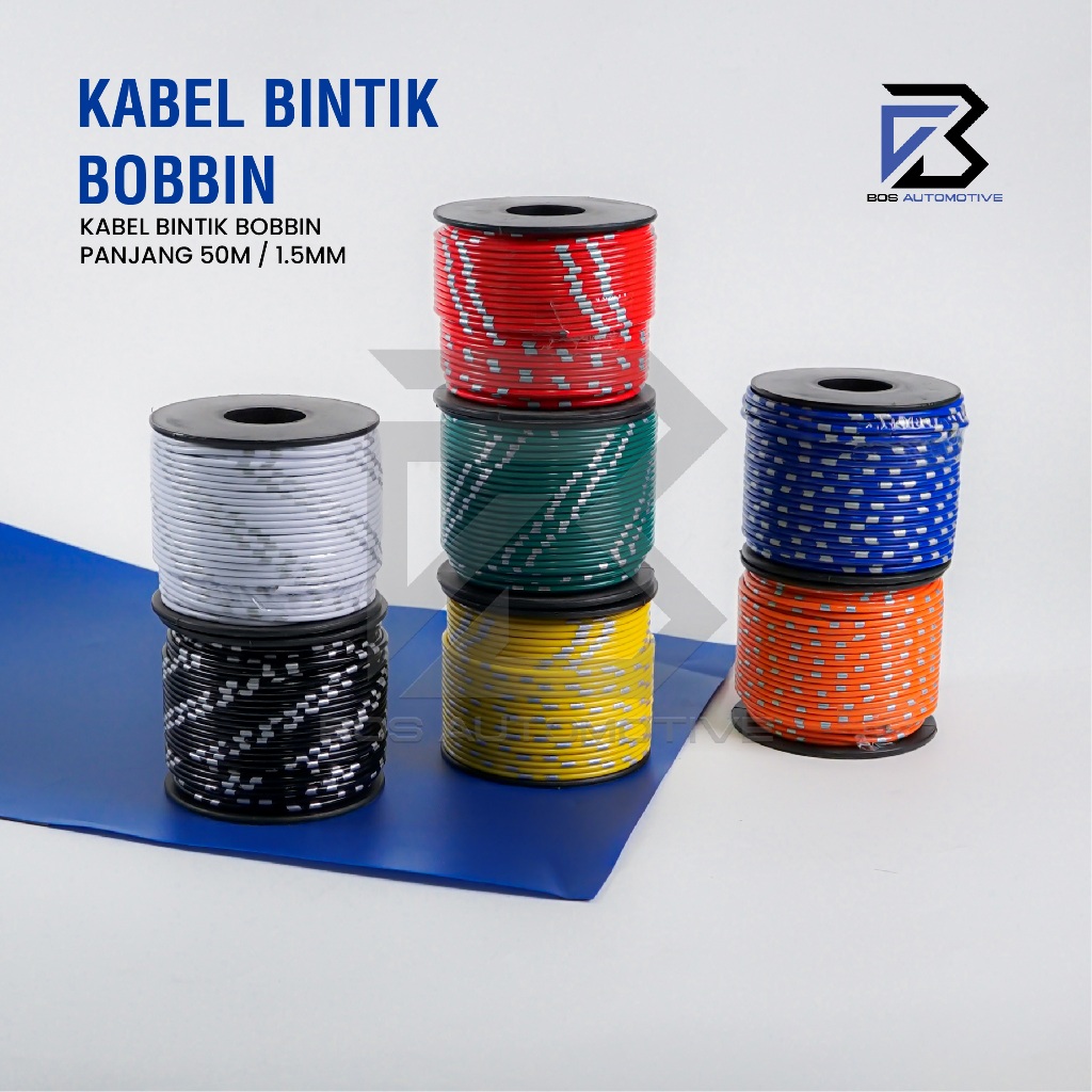 Kabel Bintik AVSS 1.5MM x 50M Kabel Otomotif Body Mobil Motor Serabut Tembaga (Bobin) - foto-produk-3