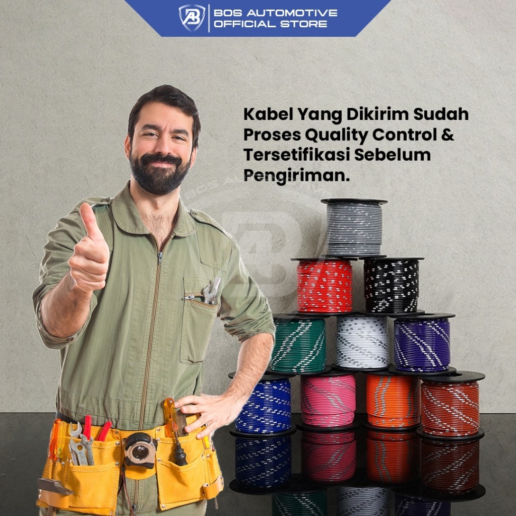Kabel Bintik AVSS 1.5MM x 50M Kabel Otomotif Body Mobil Motor Serabut Tembaga (Bobin) - foto-produk-4