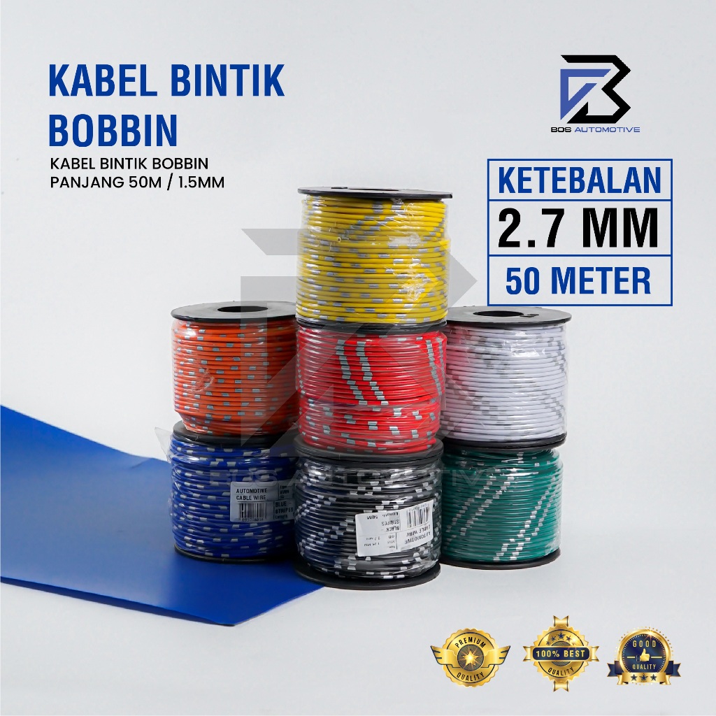 Kabel Bintik AVSS 1.5MM x 50M Kabel Otomotif Body Mobil Motor Serabut Tembaga (Bobin)