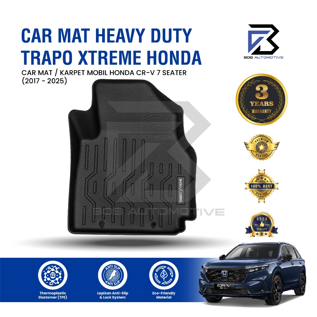 Karpet Mobil Honda  CRV CR-V 7 Seater (2017 - Sekarang) - Car Mats Premium Trapo 3D Xtreme Original - foto-sampul