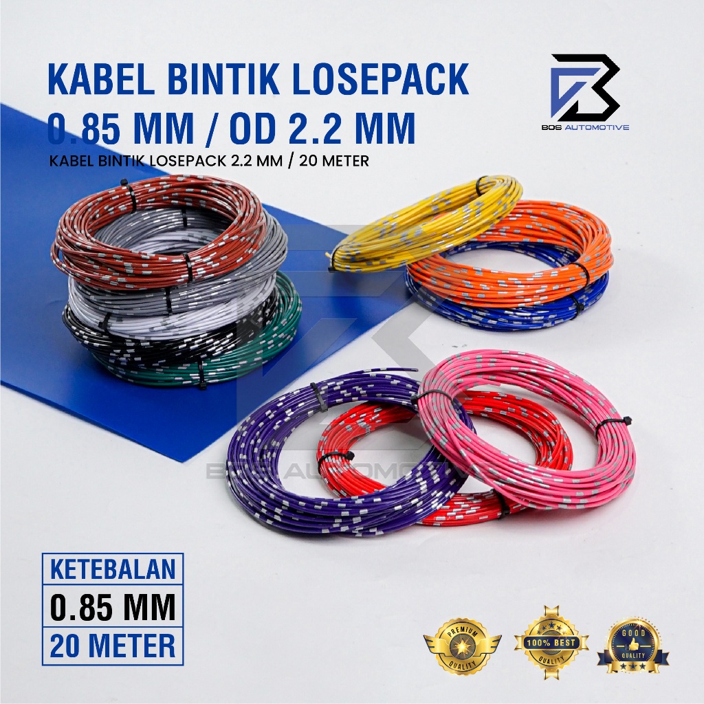 Kabel Bintik AVSS 0.85MM x 20M Kabel Otomotif Body Mobil Motor Serabut Tembaga