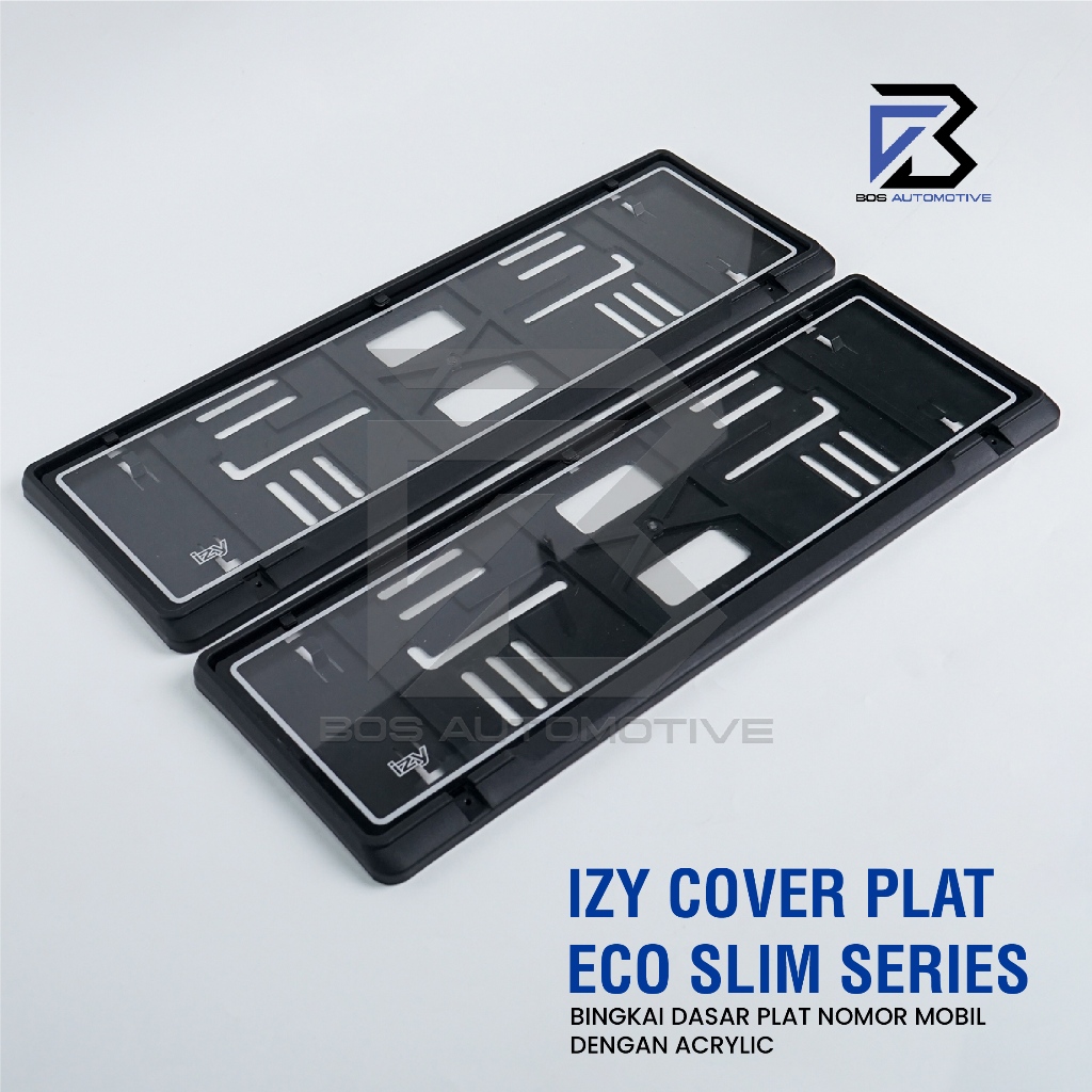 IZY Cover / Dudukan / Tempat / Frame / Breket / Bingkai / Rumah / Tatakan Plat Nomor Mobil Model ECO Slim - foto-produk-2